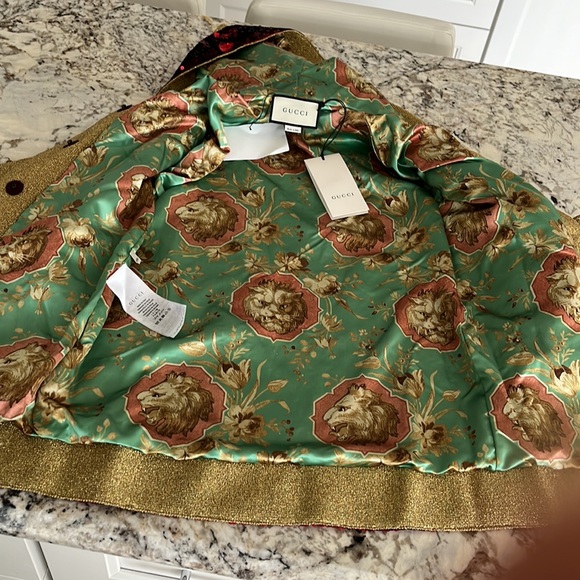 Gucci Gold/Red Lurex Hooded Jacket with Sylvie Sequins - Picture 9 of 16